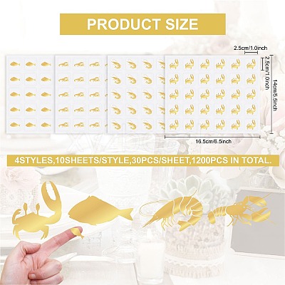 40 Sheets 4 Patterns PVC Waterproof Self-Adhesive Sticker Sets STIC-OC0001-11E-1