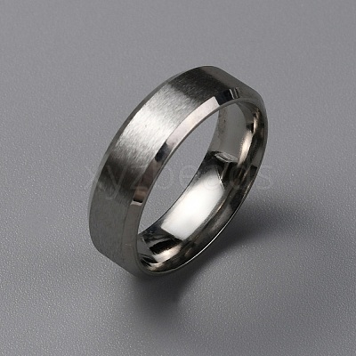 Matte Style 304 Stainless Steel Wide Band Finger Rings for Women Men RJEW-WH0009-14C-P-1