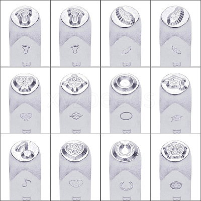Iron Metal Stamps AJEW-BC0005-77D-1