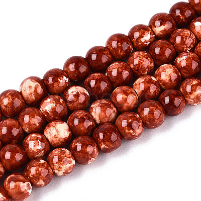 Baking Paint Glass Beads Strands DGLA-N016-4mm-06-1