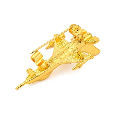 Zinc Alloy Crystal Rhinestone Brooch JEWB-U010-03G-01-1