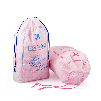 12Pcs 2 Colors  Makrofol Semi-transparent Drawstring Bag CON-MB0001-13-1