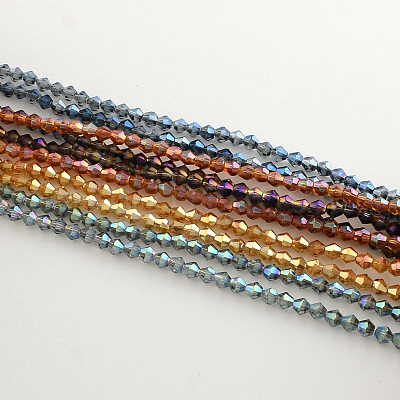 Electroplate Glass Bead Strands EGLA-R094-3mm-M2-1