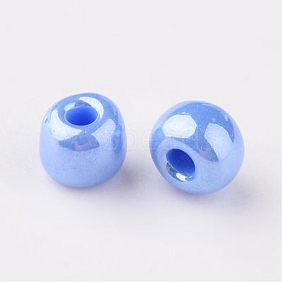 DIY Craft Beads 8/0 Opaque Colors Lustered Round Glass Seed Beads X-SEED-A012-3mm-123B-1