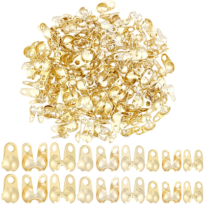150Pcs 3 Styles Brass Bead Tips KK-BBC0027-85D-1