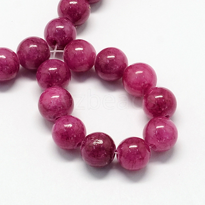 Natural Dyed Yellow Jade Gemstone Bead Strands G-R271-6mm-YXS12-1