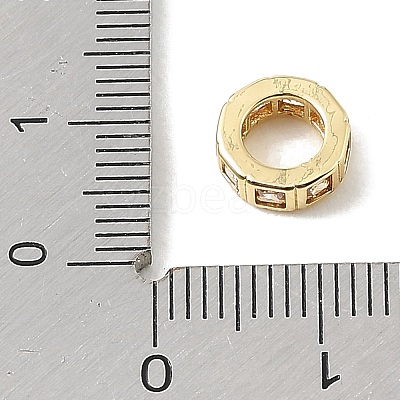 Brass Pave Cubic Zirconia European Beads CU-CBA389D-02G-1
