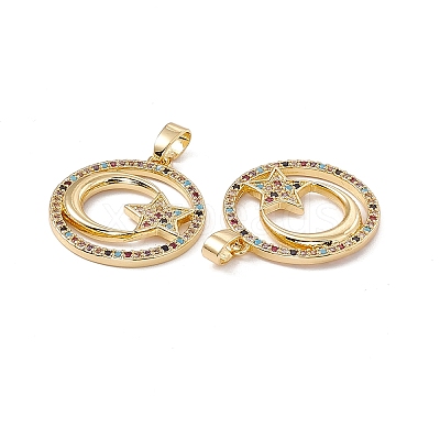Brass Micro Pave Cubic Zirconia Pendants KK-E068-VC066-1