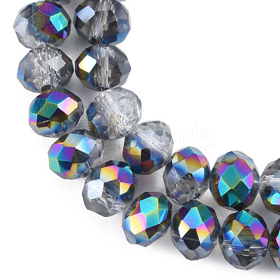 Transparent Crackle Electroplate Glass Beads Strands EGLA-T008-028-B01-1