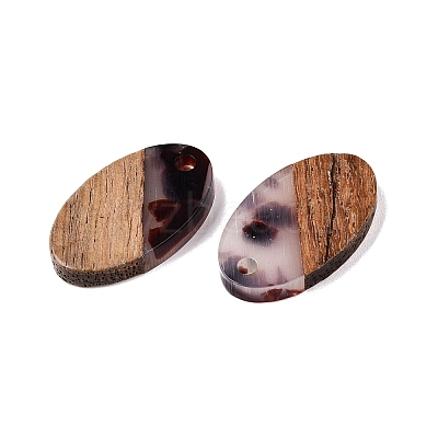 Transparent Resin and Walnut Wood Pendants RESI-T057-03B-1