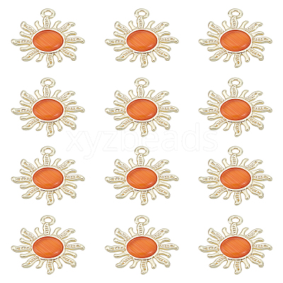 12Pcs Golden Alloy Pendants FIND-LP0002-23-1