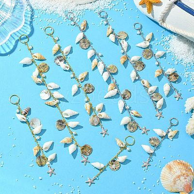 Shell Hair Accessories Chain Clips for Woman Girls OHAR-AB00005-1