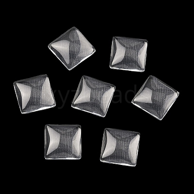 Transparent Glass Square Cabochons GGLA-S022-10mm-1