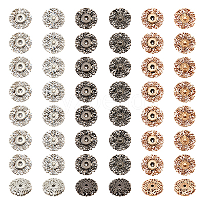 24Pcs 3 Colors Alloy & Brass Snap Buttons FIND-NB0003-65-1