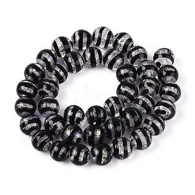 Handmade Foil Glass Beads Strands FOIL-N033-05A-1