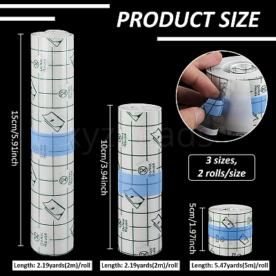6 Rolls 3 Styles Polyurethane Waterproof Film FIND-BC0014-46-1