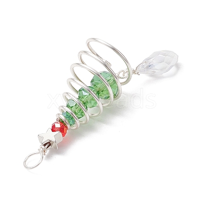 Christmas Theme Copper Wired Glass Big Pendants PALLOY-JF02857-03-1