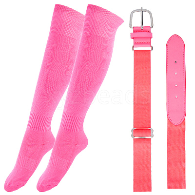 1 Pair Polycotton Solid Color Football Socks AJEW-CL0001-33A-1