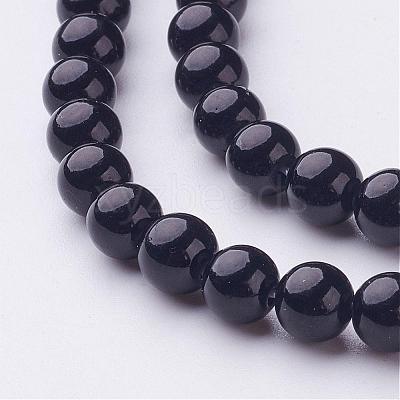 Natural Mashan Jade Round Beads Strands G-D263-6mm-XS32-1