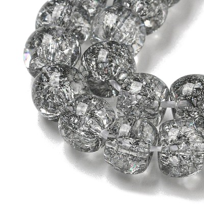 Transparent Spray Painting Crackle Glass Beads Strands GLAA-NH0001-05I-1
