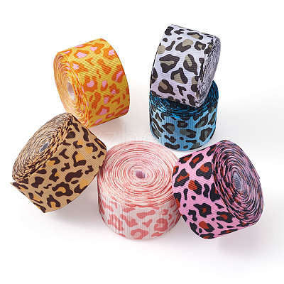 Leopard Printed Grosgrain Ribbons OCOR-TA0001-25-1