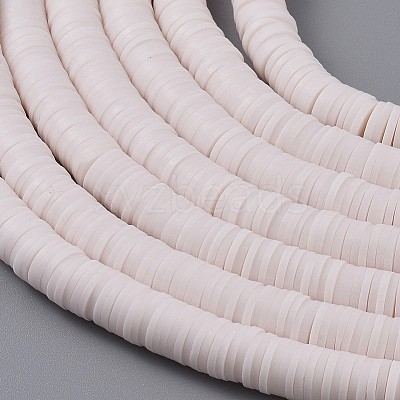 Flat Round Handmade Polymer Clay Beads CLAY-R067-8.0mm-16-1