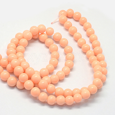 Baking Paint Glass Round Bead Strands X-DGLA-Q020-8mm-06-1