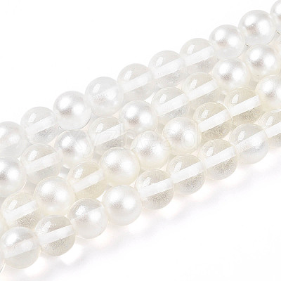 Baking Paint Transparent Glass Beads Strands DGLA-N011-10mm-01-1