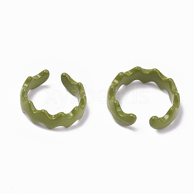 Spray Painted Alloy Cuff Rings RJEW-T011-16-RS-1