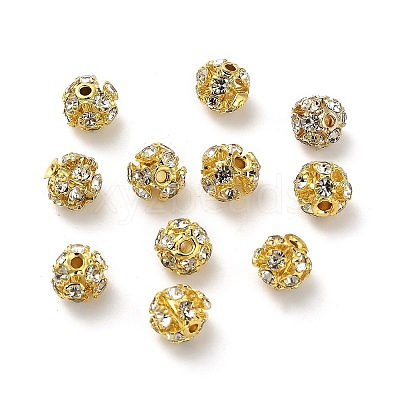 6mm Brass Rhinestone Beads X1-KK-S519-01A-02G-1