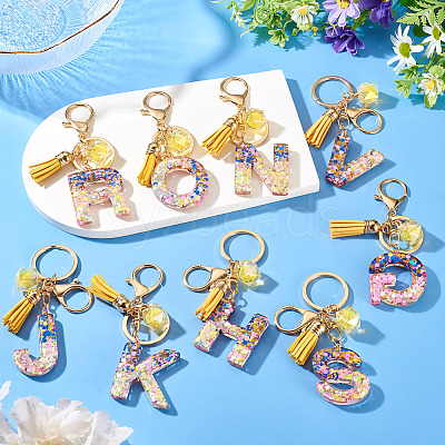 Alloy Resin Polygon Keychains KEYC-TADJ0002-03G-R-1