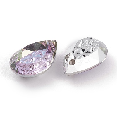 Embossed Glass Rhinestone Pendants GLAA-J101-05B-001VL-1