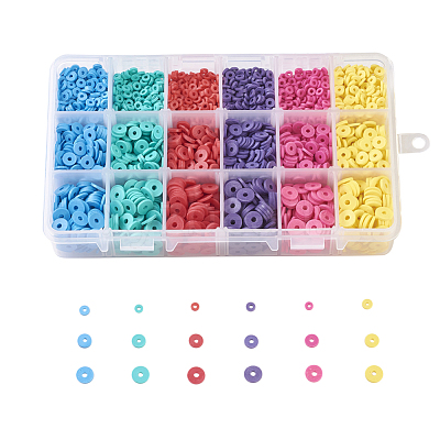 6 Colors Handmade Polymer Clay Beads CLAY-JP0001-04-1
