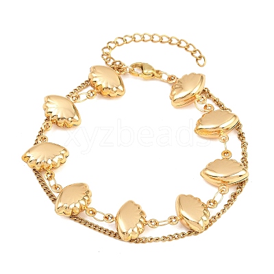 304 Stainless Steel Link Chain & Curb Chain Multi-strand Bracelets for Women BJEW-H641-01B-G-1