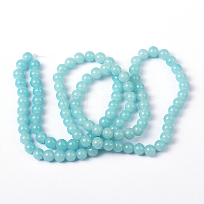 Imitation Jade Glass Beads Strands DGLA-S076-8mm-19-1