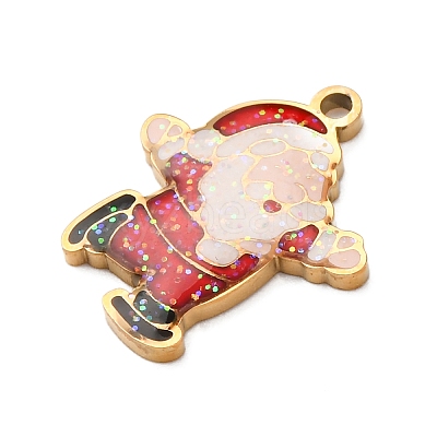 Christmas 304 Stainless Steel Enamel Pendants STAS-B112-02G-07-1