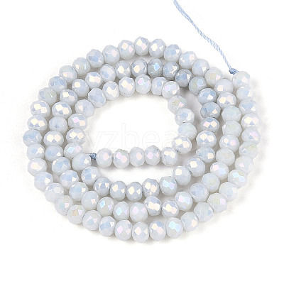 Anti-Tarnish Electroplate Rondelle Glass Beads Strands X-EGLA-T021-4mm-17-01-1