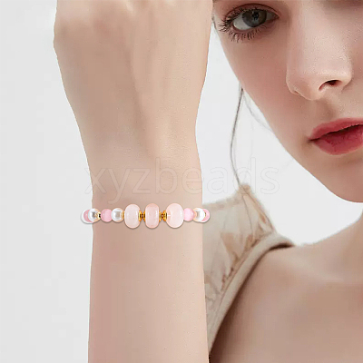 20Pcs Natural Rose Quartz European Beads G-SP0001-01B-04-1
