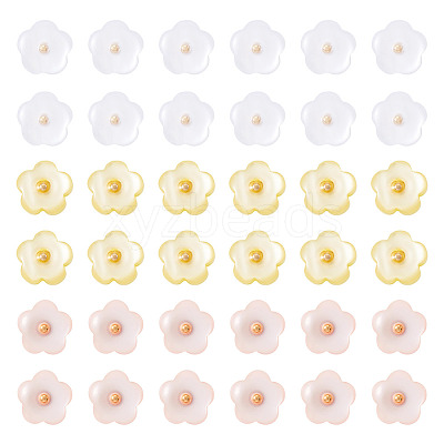 60Pcs 3 Colors 1-Hole Resin Buttons RESI-TA0004-42-1