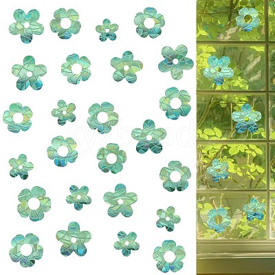 2PCS 2 Styles PVC Stickers Dazzling Color Window Stickers 3D Laser Flower Electrostatic Glass Window Stickers JX826A-1