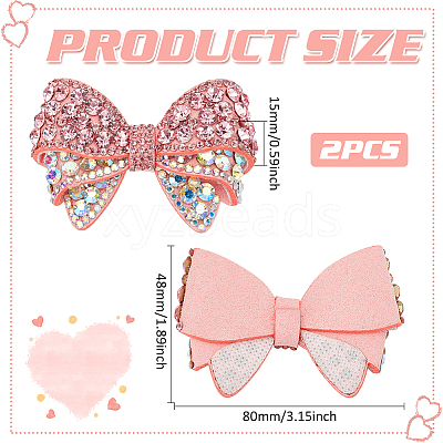2Pcs Polyester Bowknot Shoe Decoration AJEW-FG0003-77-1