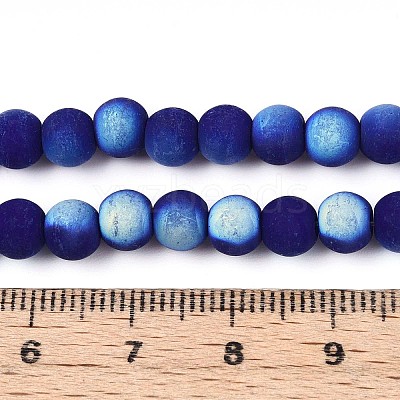 Frosted Opaque Glass Beads Strands GLAA-T032-P6mm-MBB03-1
