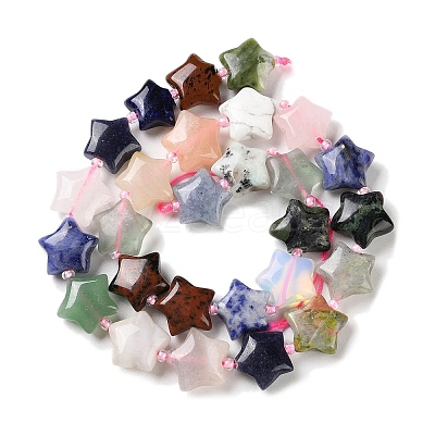 Natural & Synthetic Mixed Gemstone Beads Strands G-NH0005-025-1