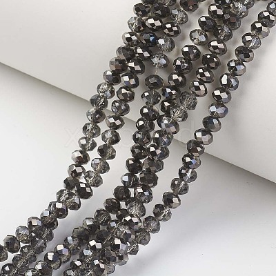 Electroplate Transparent Glass Beads Strands EGLA-A034-T2mm-P17-1