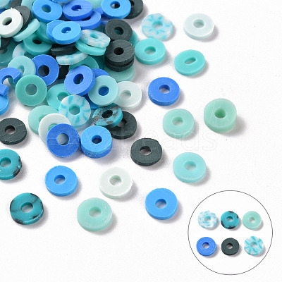Handmade Polymer Clay Beads Strands CLAY-R089-6mm-T02B-1