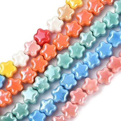 1 Strand Handmade Porcelain Bead Strands PORC-YW0001-36-1
