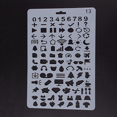 Plastic Reusable Drawing Painting Stencils Templates DIY-F018-B13-1