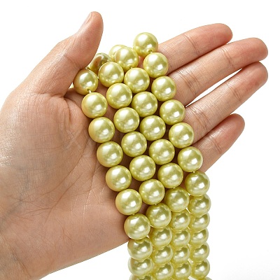 Eco-Friendly Glass Pearl Beads Strands HY-A008-12mm-RB012-1
