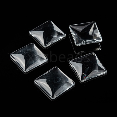Transparent Glass Square Cabochons GGLA-A001-25mm-1