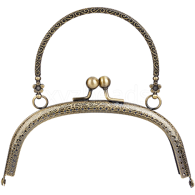 1Pc Flower Iron Kiss Lock Purse Frame Handle PURS-CN0001-08-1
